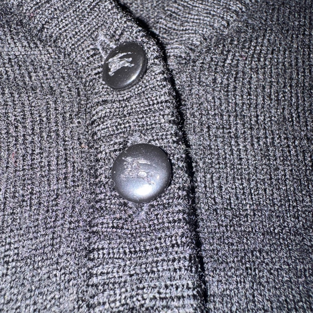 Burberry Black V-Neck Button-Placket Sweater - image 3